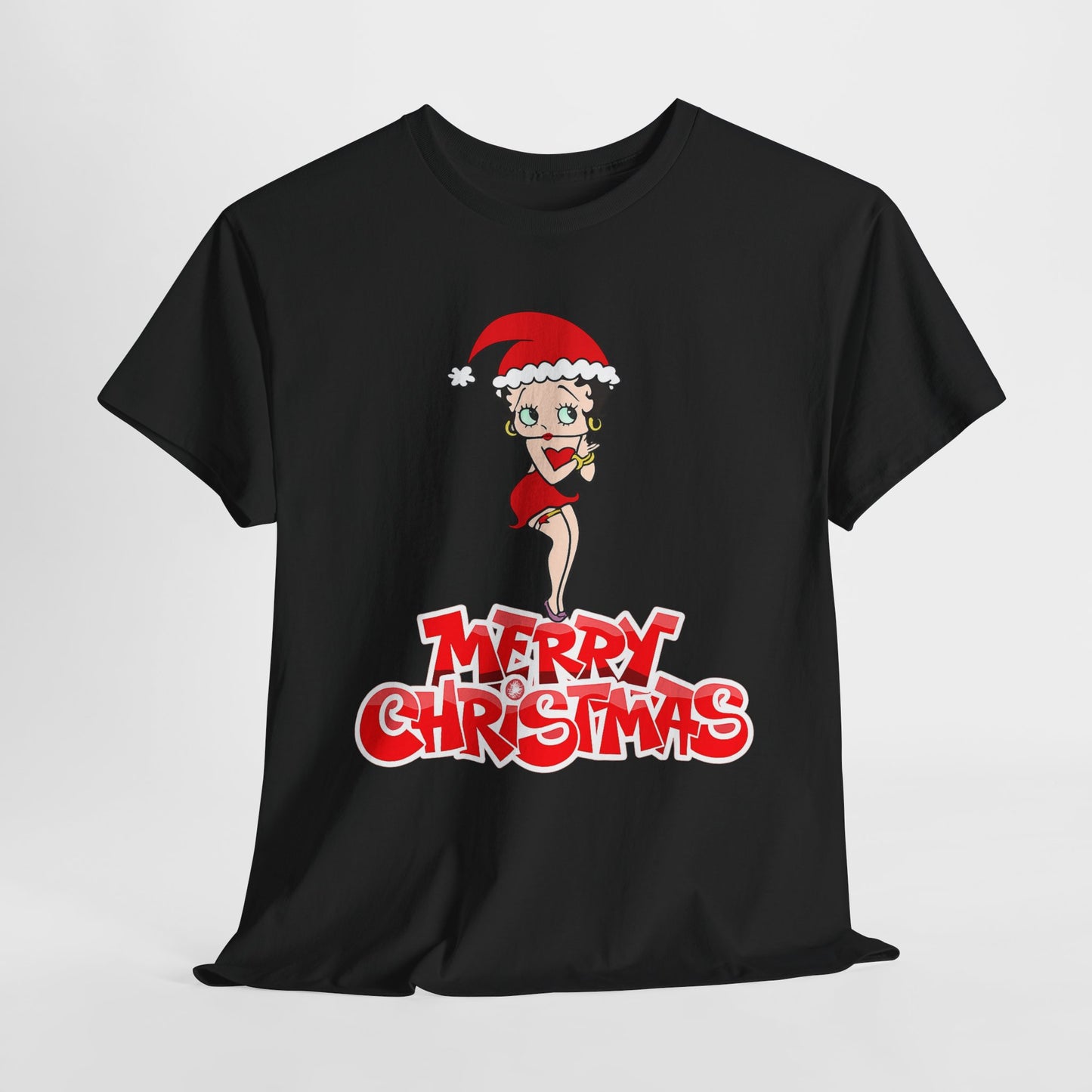 Christmas Betty Boop Tee - 'Merry Christmas' Holiday Graphic Shirt