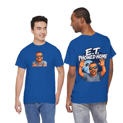Graphic Tee — "E.T. Phoned Home" Smiling Guy Retro Design