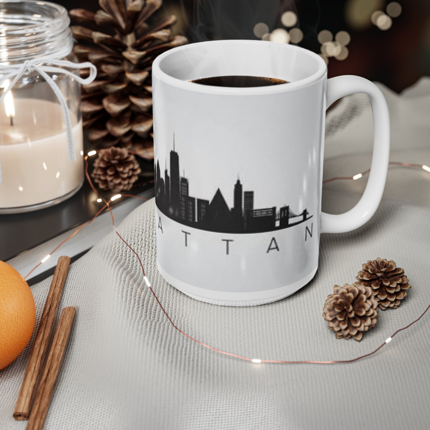 Manhattan Skyline Ceramic Coffee Mug — 11oz & 15oz