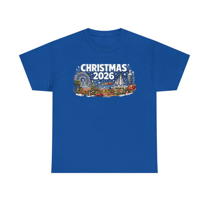 Christmas 2026 Holiday Tee — Festive Winter Village Graphic T-Shirt