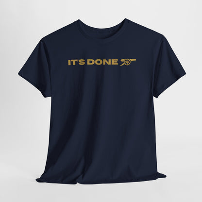It's Done Arsenal Champions T-Shirt – Minimalist Gold Script Tee