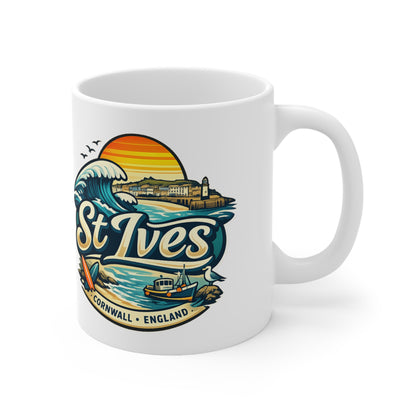 St Ives Cornwall Surf Mug — Ceramic Coffee Cup (11oz & 15oz)