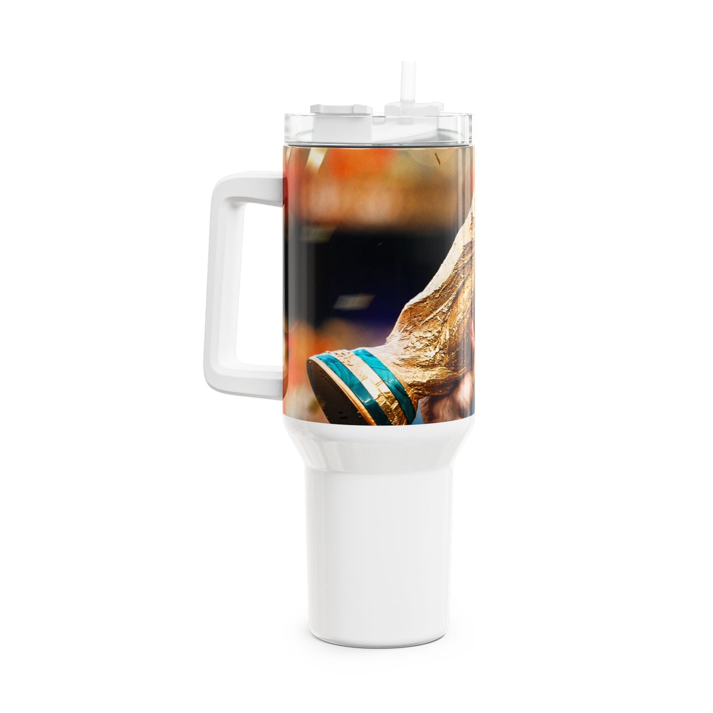 40oz World Cup Trophy Football Tumbler — Team Spirit Game Day Cup