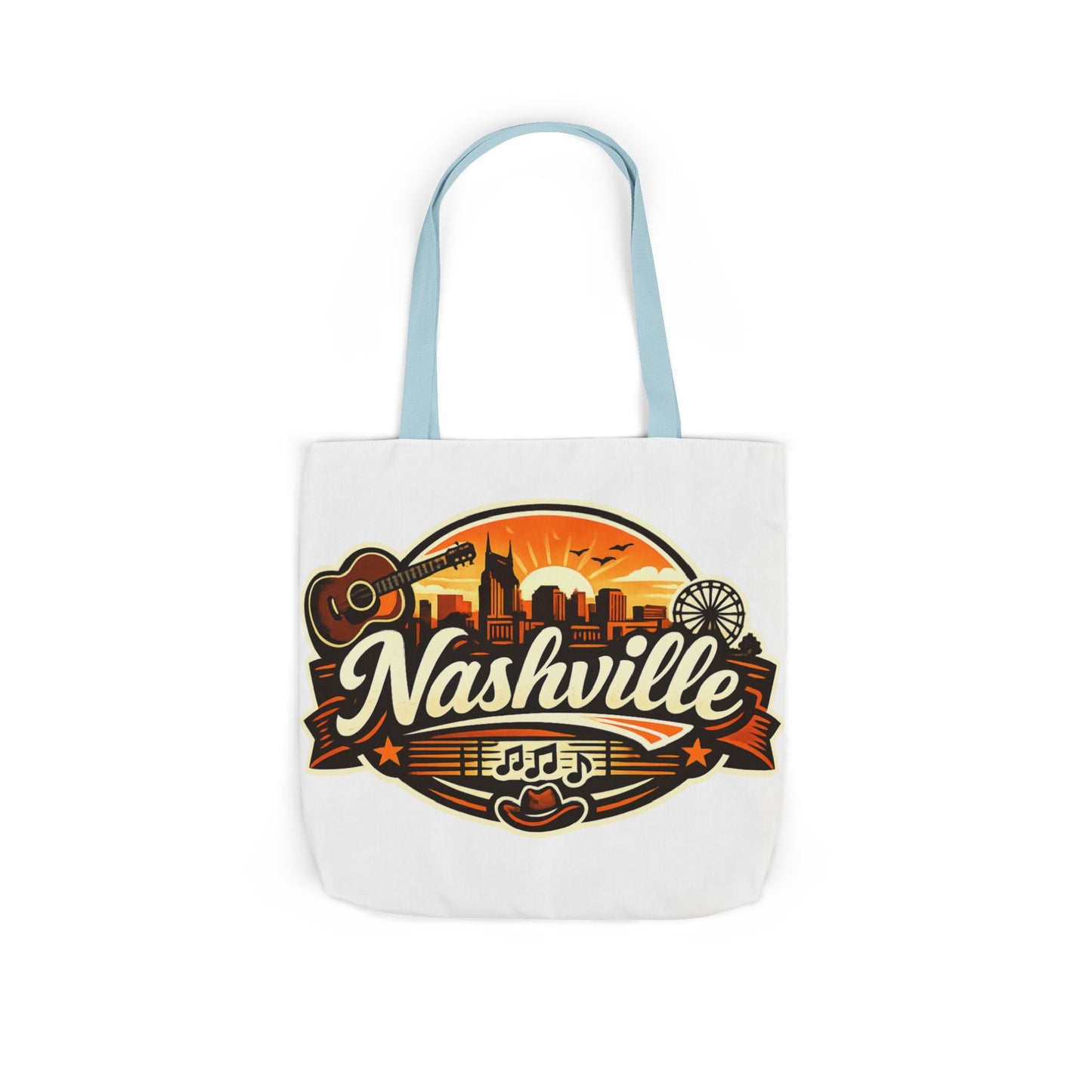 Nashville Sunset Tote Bag — Country Music Skyline Canvas Tote