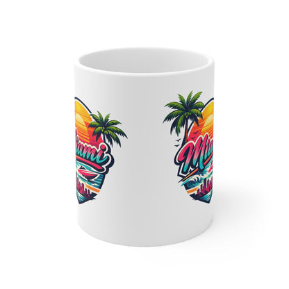 Miami Ceramic Coffee Cups, 11oz, 15oz