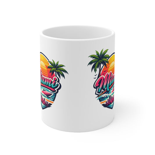 Miami Ceramic Coffee Cups, 11oz, 15oz