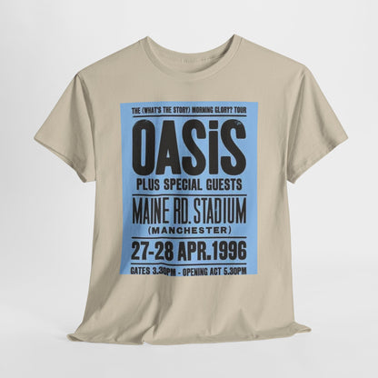 Oasis 1996 Maine Road Tour Poster T‑Shirt — Maine Rd. Stadium Concert Tee