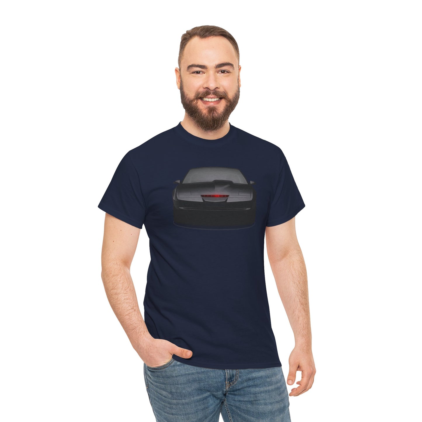 KITT-Inspired Retro Sports Car Tee — Front View Knight Rider Car Graphic Shirt