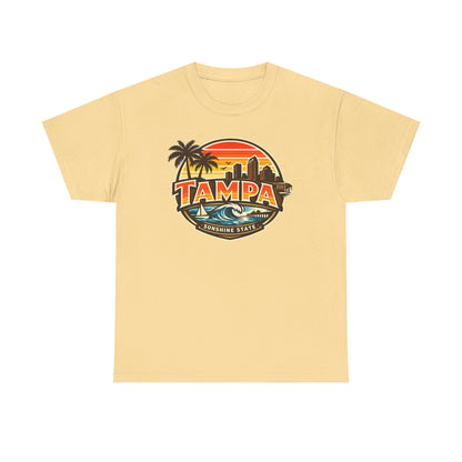 Tampa Retro Sunset T-Shirt – Vintage Palm Beach Skyline Tee