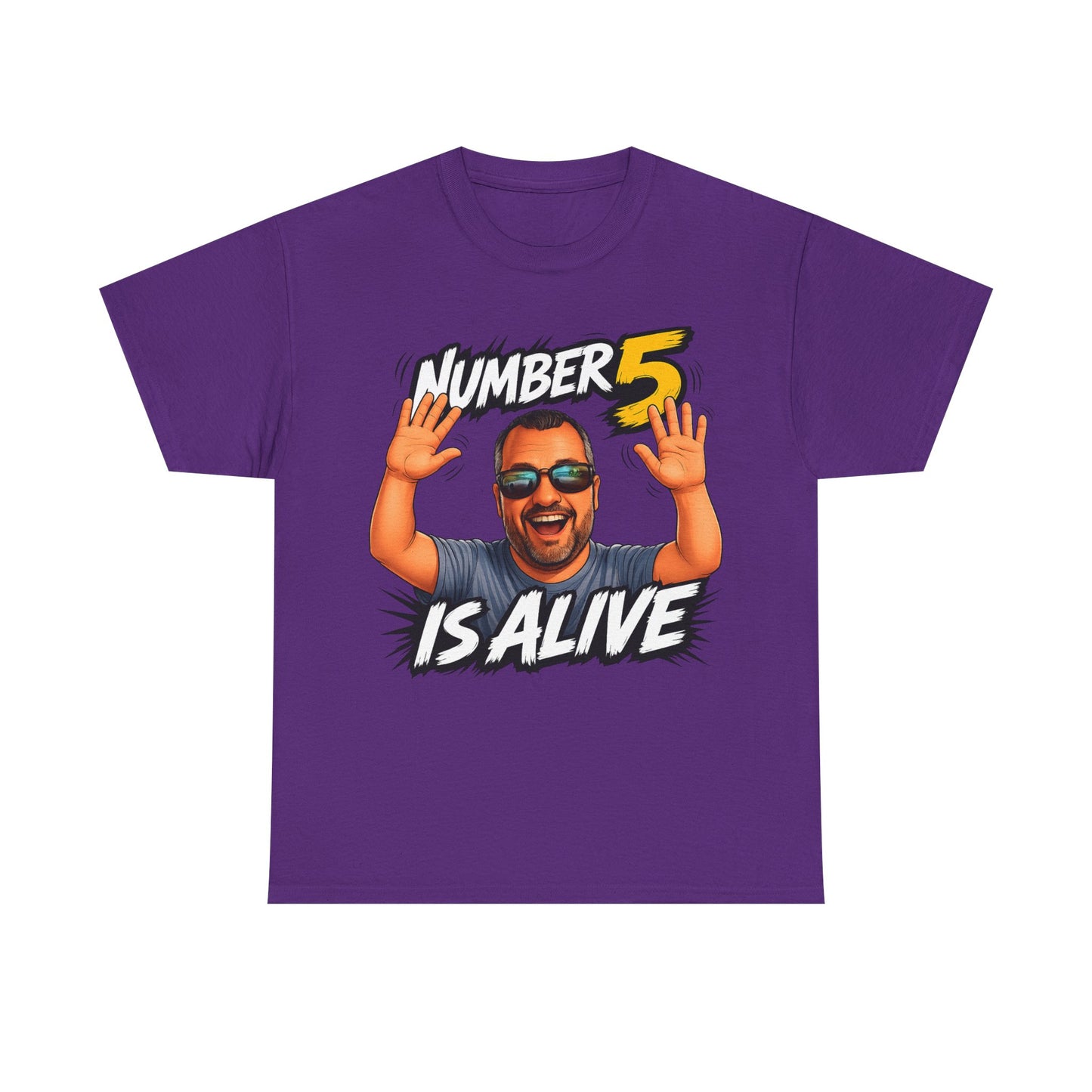 Number 5 Is Alive Graphic Tee — Funny Meme Face T‑Shirt
