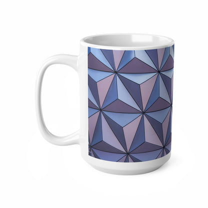 Epcot Geometric Prism Ceramic Mug — Purple Blue Patterned Coffee Cup (11oz & 15oz)