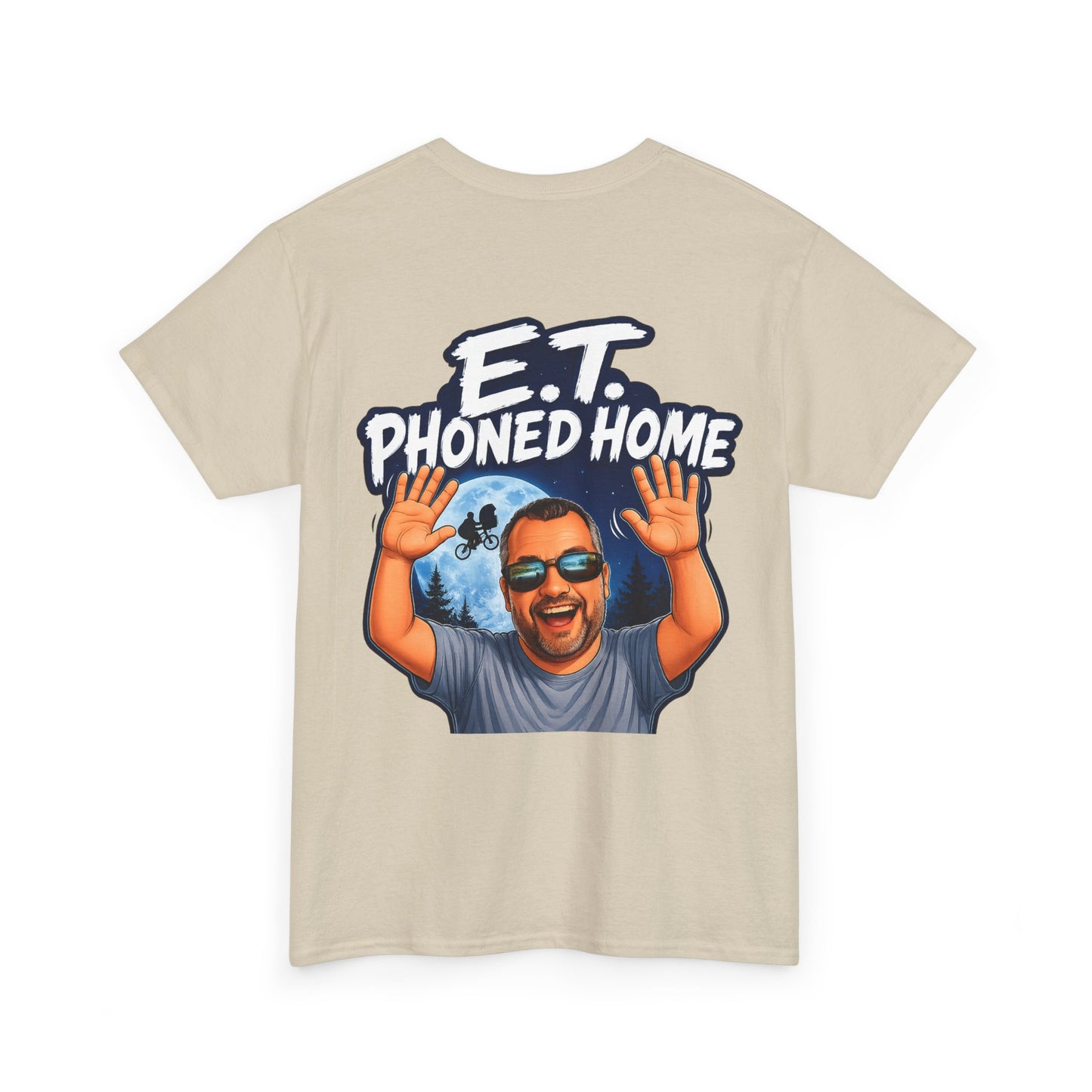 Graphic Tee — "E.T. Phoned Home" Smiling Guy Retro Design