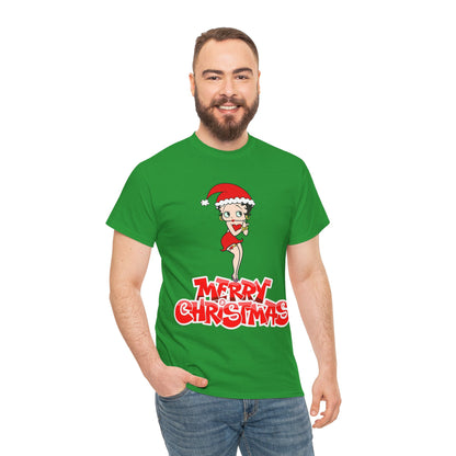 Christmas Betty Boop Tee - 'Merry Christmas' Holiday Graphic Shirt