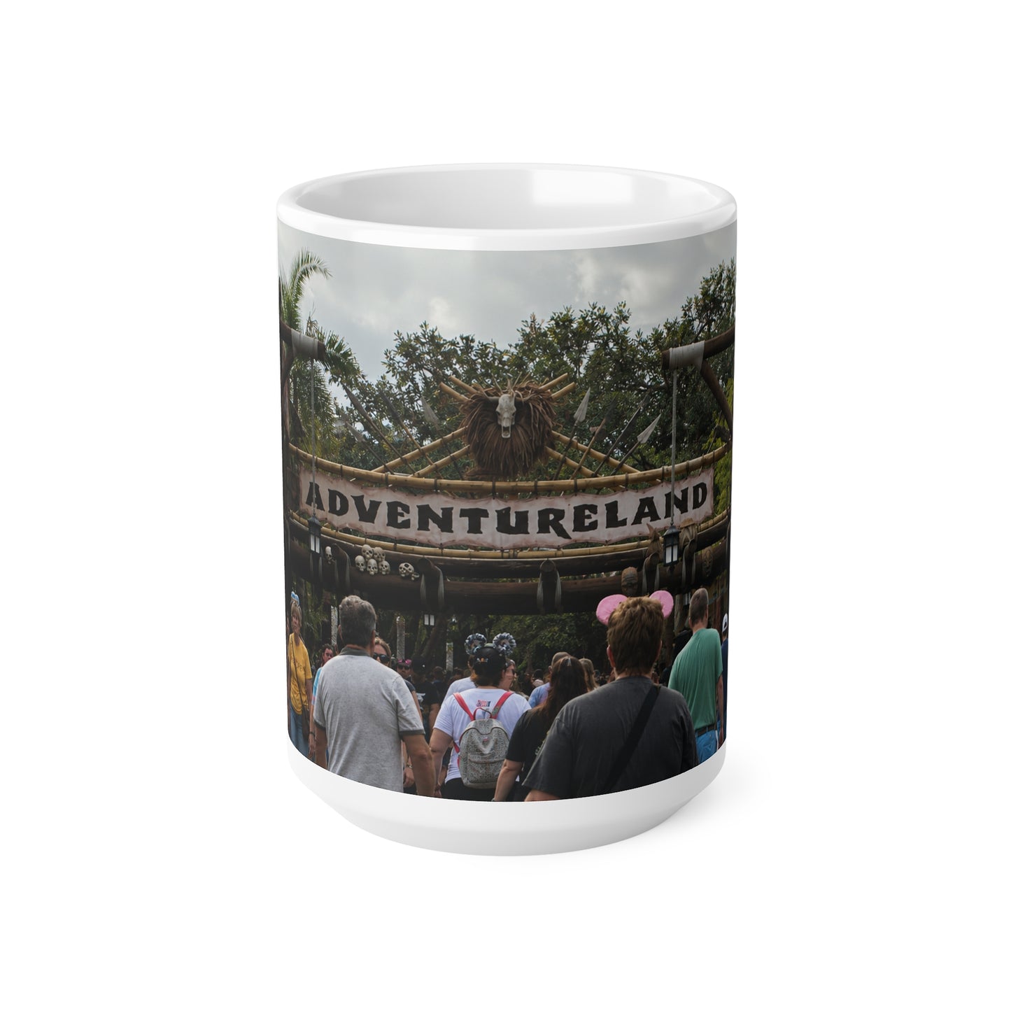 Adventureland Entrance Photo Ceramic Mug — Theme Park Travel Souvenir (11oz & 15oz)