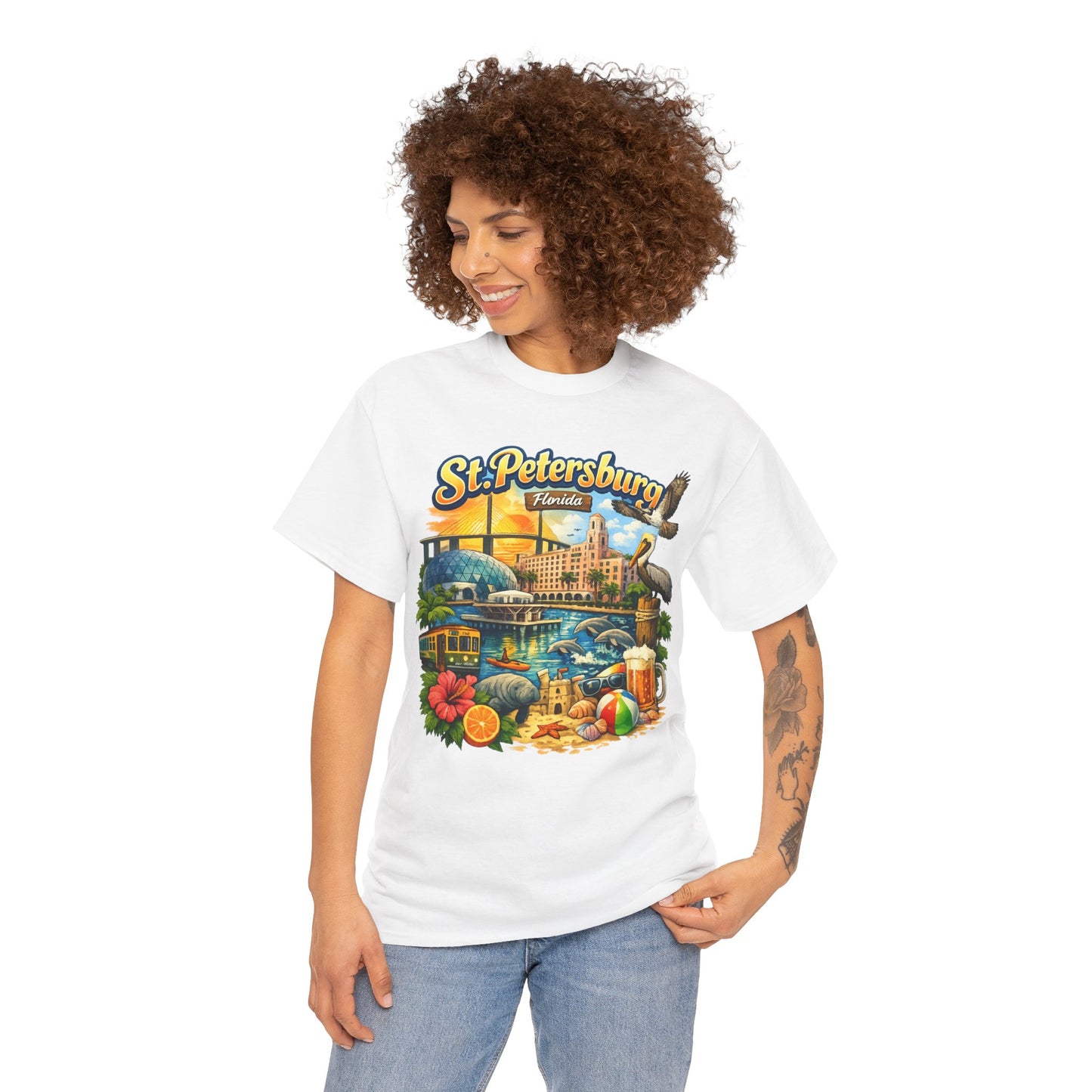 St. Petersburg Florida Retro Beach Scene T-Shirt