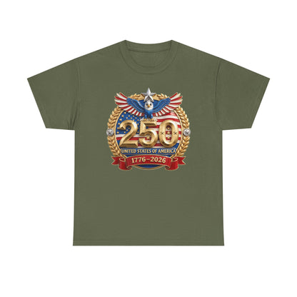 250th USA Anniversary T-Shirt – 1776–2026 Patriotic Eagle Emblem Tee