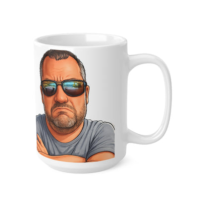 Ceramic Mug – Grumpy Guy Illustration Coffee Cup (11oz & 15oz)