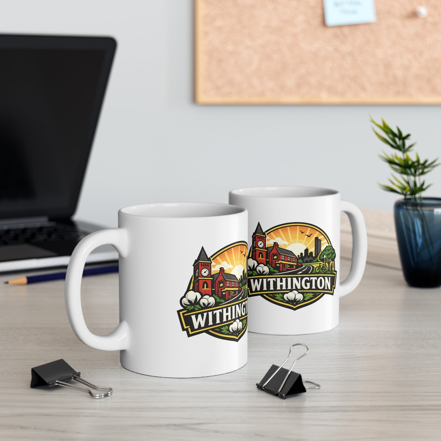 Withington Manchester Ceramic Coffee Cups, 11oz, 15oz