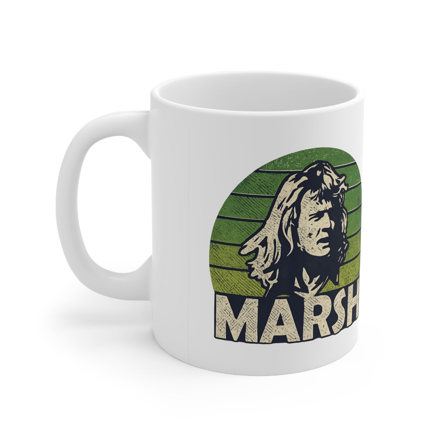 Rodney Marsh Vintage Portrait Mug — Retro Green Ceramic Coffee Cup (11oz & 15oz)