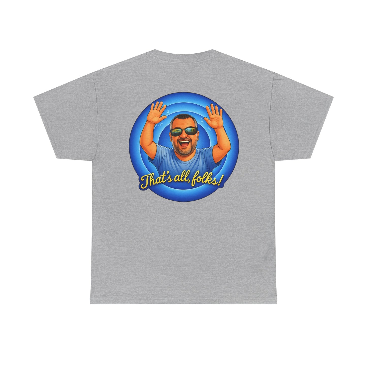 T-Shirt — "That's All, Folks!" Waving Portrait Graphic Tee