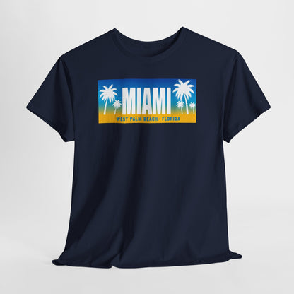 Miami West Palm Beach Vintage Tee — "MIAMI" Beach Palm Trees T‑Shirt