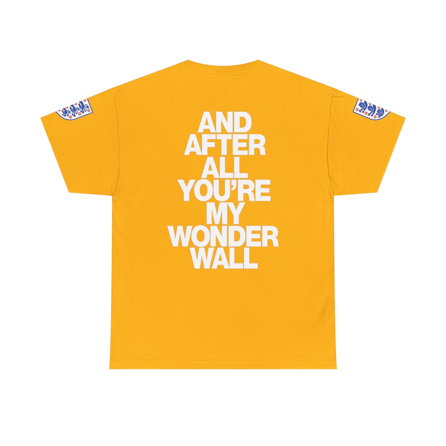 England Football Tee — "And After All You're My Wonderwall" Lyrics Tee