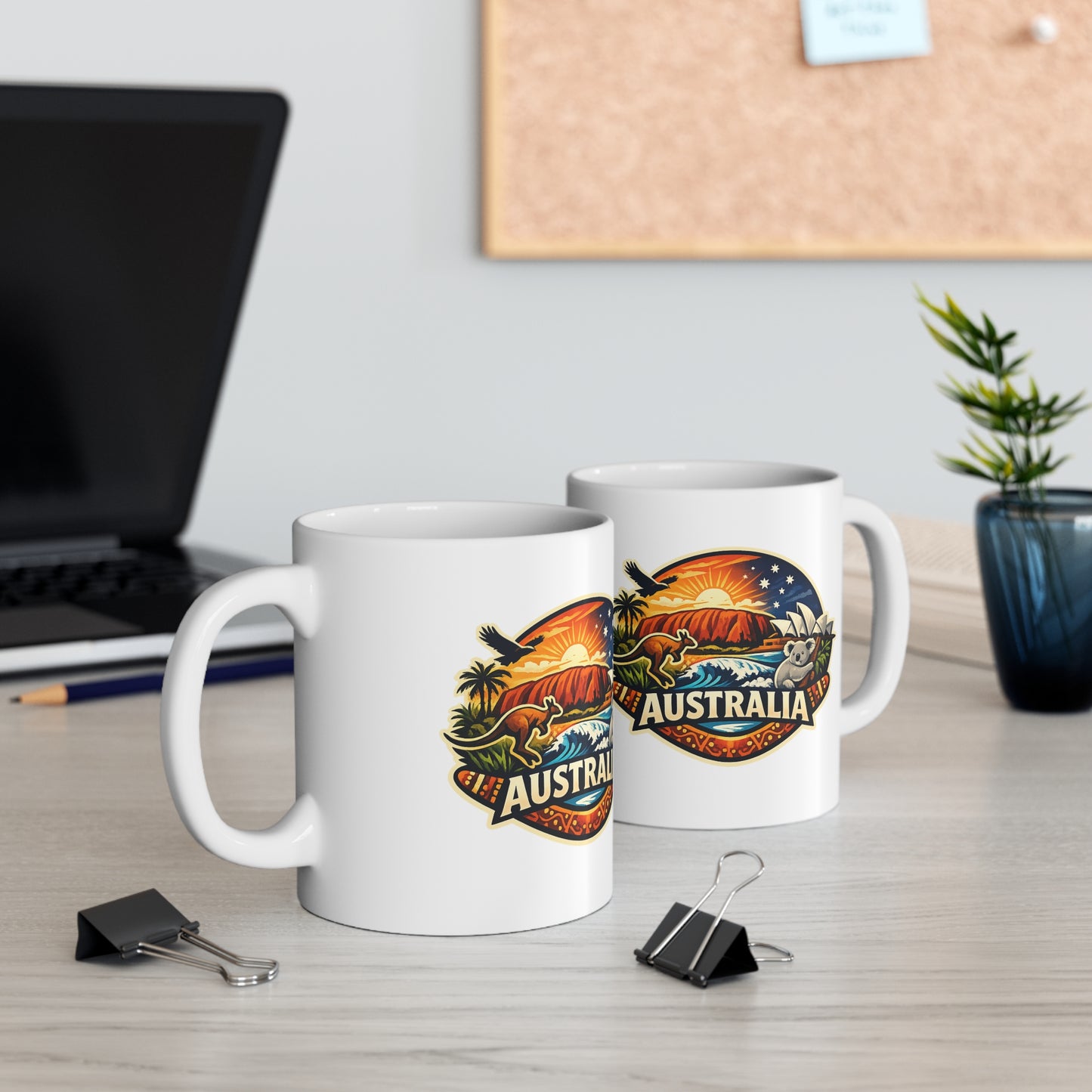 Australia Scenic Mug — Vintage Outback Sunset Ceramic Coffee Cup (11oz & 15oz)