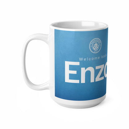 Enzo Maresca Manchester City Welcome Back Coffee Mug — Blue Ceramic 11oz & 15oz
