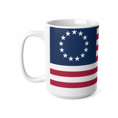 Betsy Ross 13-Star Flag Ceramic Coffee Mug — 11oz & 15oz