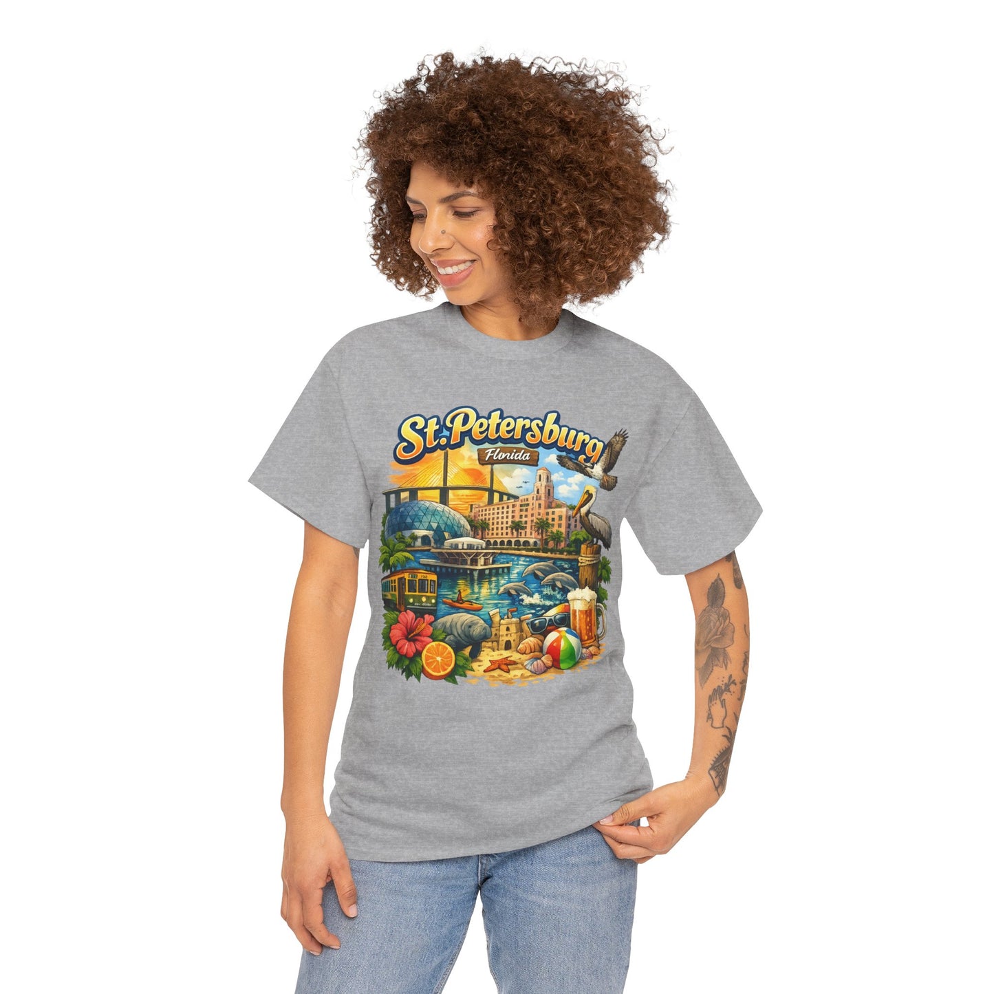 St. Petersburg Florida Retro Beach Scene T-Shirt