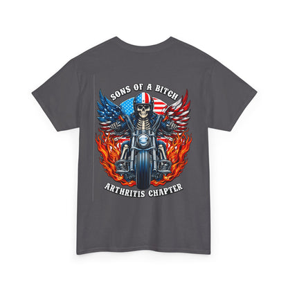 Motorcycle Skull Tee — "Sons of a B***h" Patriotic Biker Shirt