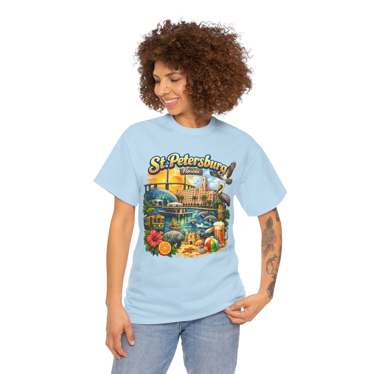 St. Petersburg Florida Retro Beach Scene T-Shirt