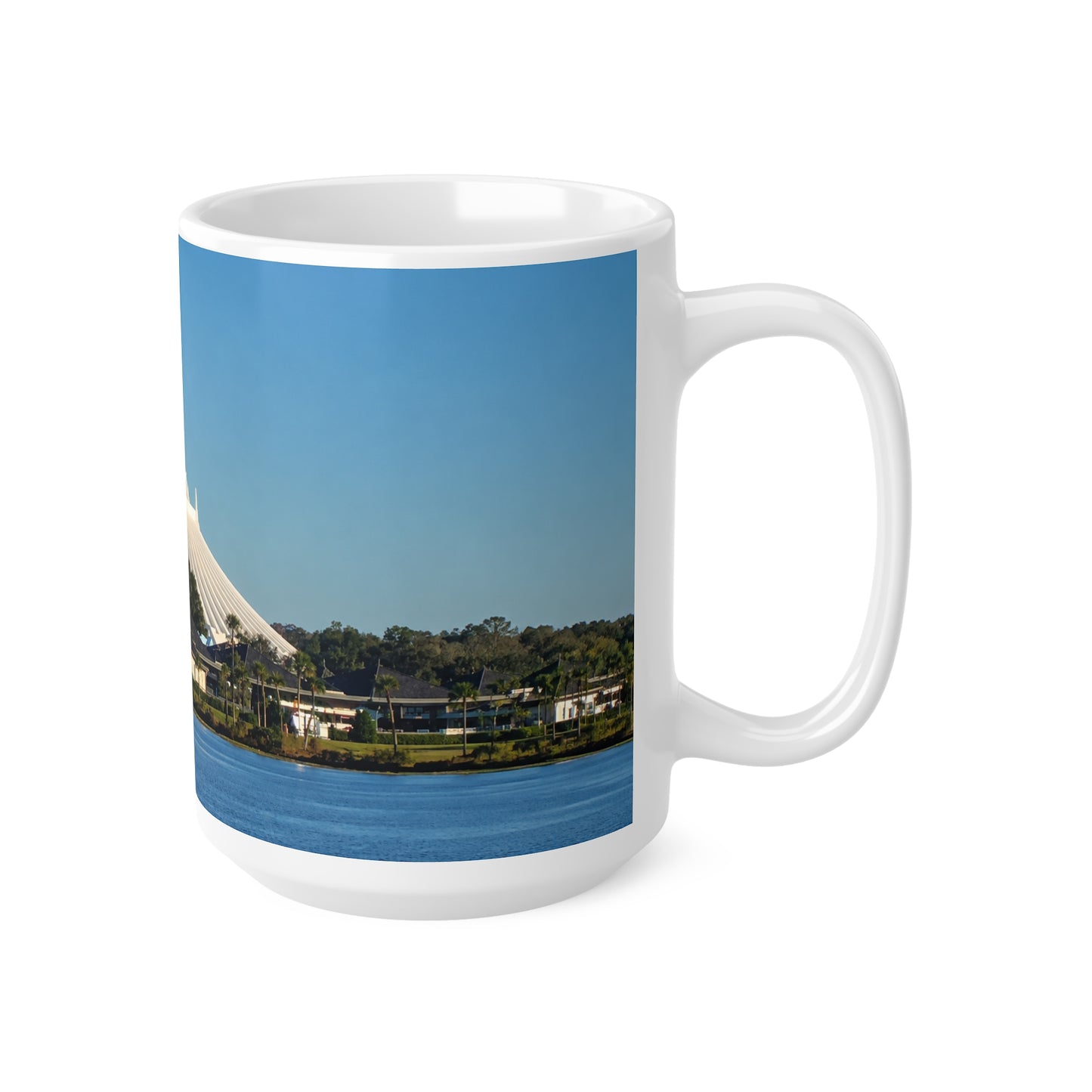Space Mountain Skyline Mug — Scenic Theme Park Ceramic Coffee Cup (11oz & 15oz)