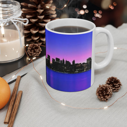 New York City Skyline Coffee Mug — Twilight Urban Landscape Ceramic Mug (11oz & 15oz)