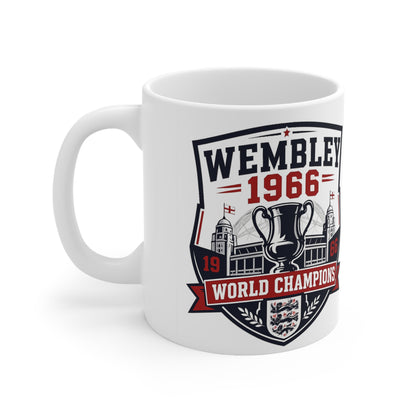 England Wembley 1966 World Champions Ceramic Coffee Mug — Football Vintage Trophy Design (11oz/15oz)