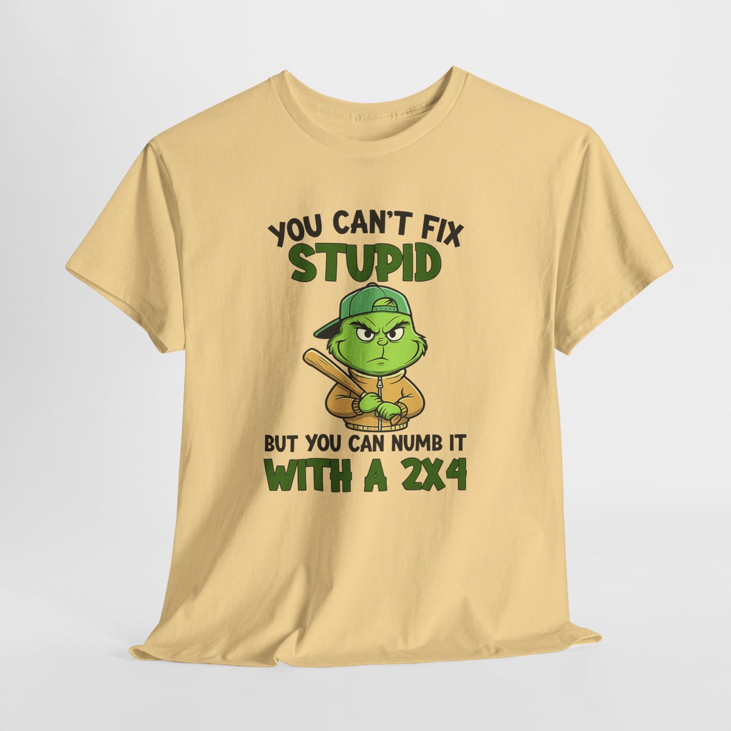 Funny Carpenter T‑Shirt — "You Can't Fix Stupid But You Can Numb It With a 2x4"