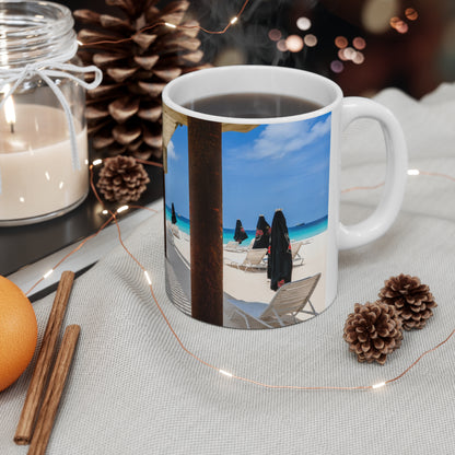 Barbados Beach Pier Photo Mug — Tropical Ocean View Coffee Cup (11oz & 15oz)
