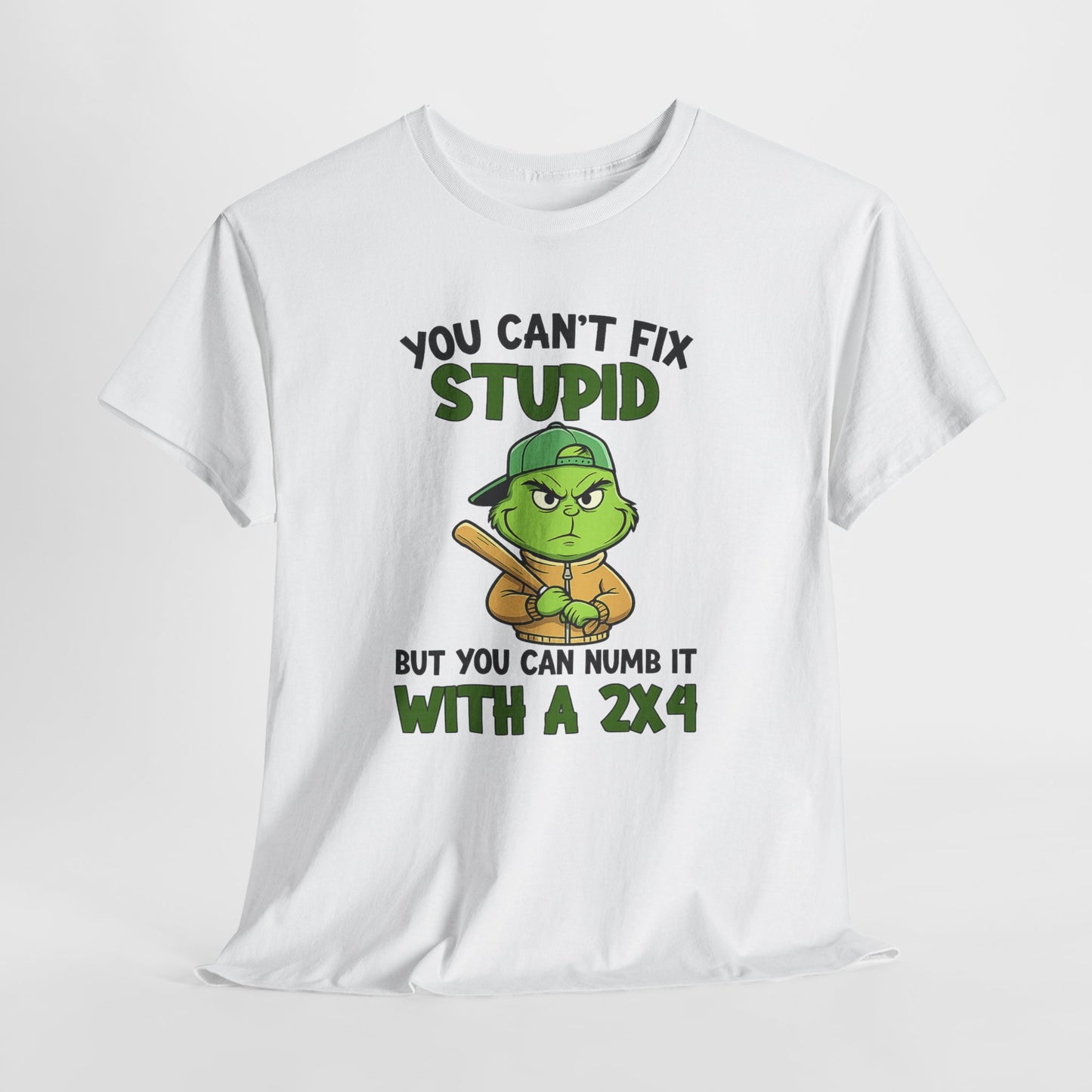 Funny Carpenter T‑Shirt — "You Can't Fix Stupid But You Can Numb It With a 2x4"