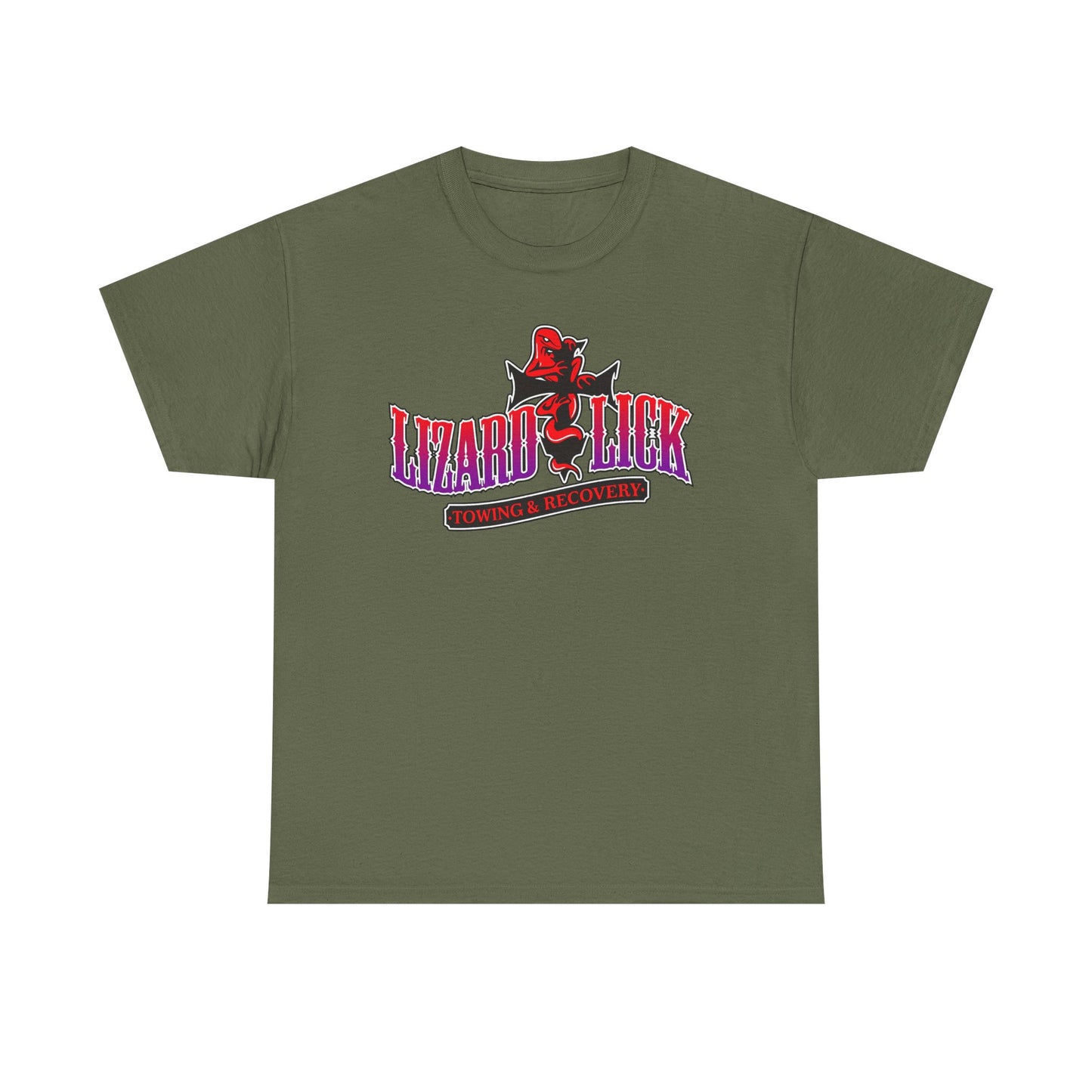 Lizard Lick T-Shirt — Retro Neon Logo Tee with Lizard & Cowboy Graphic