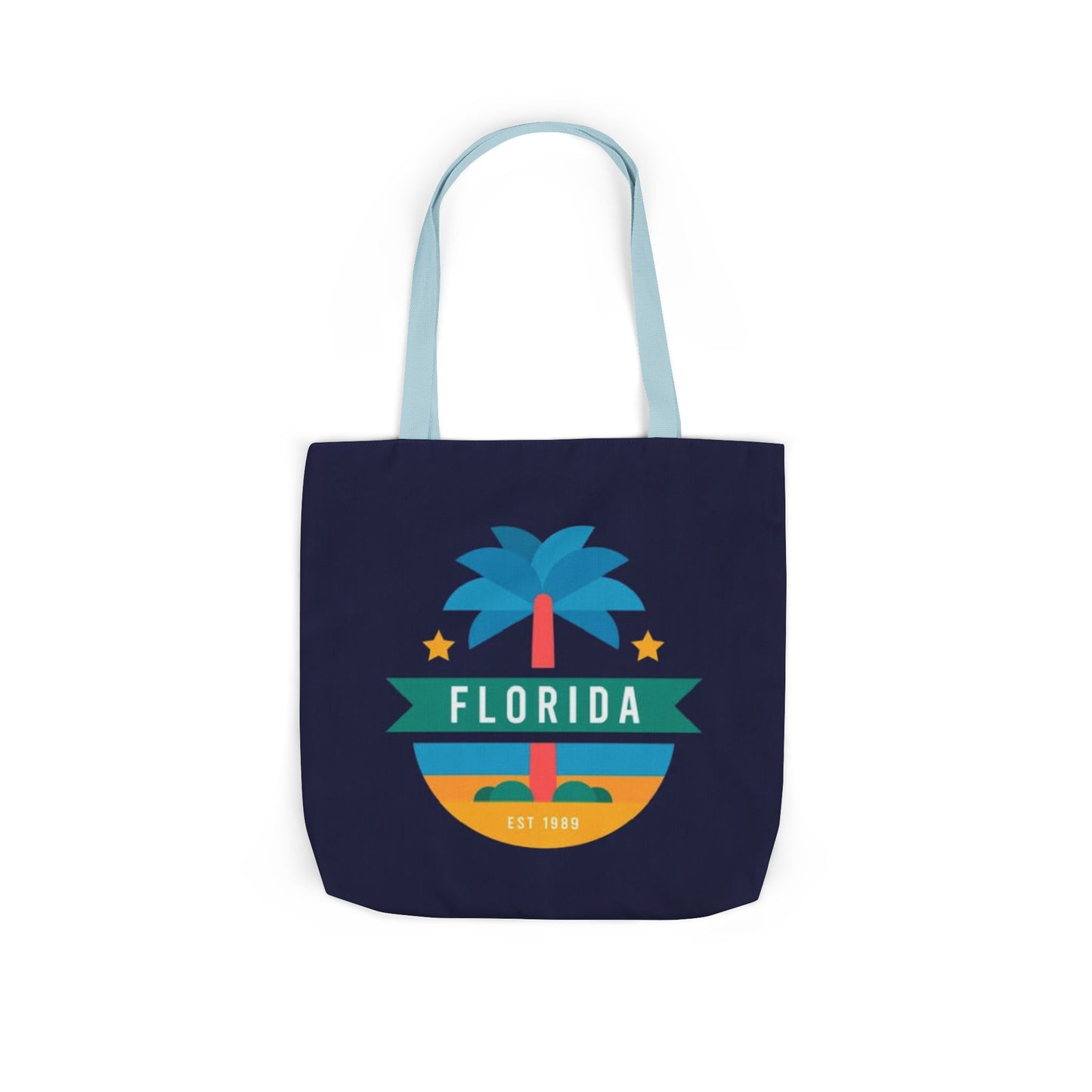 Florida Palm Beach Canvas Tote Bag — Retro Sunshine Travel Tote