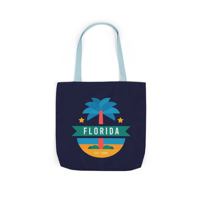 Florida Palm Beach Canvas Tote Bag — Retro Sunshine Travel Tote