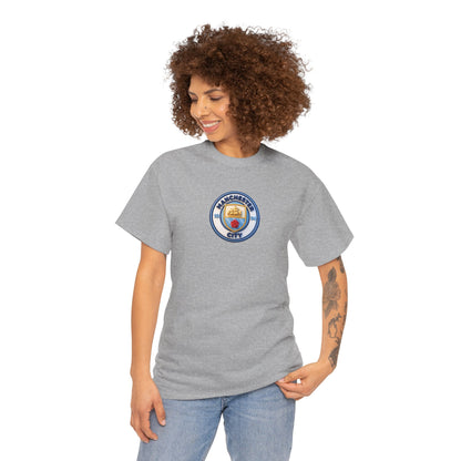 Manchester City Crest Unofficial 3D T-Shirt — Minimal Soccer Logo Tee