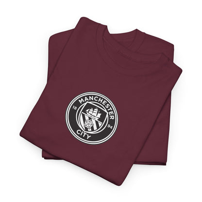 Man City Unofficial T-Shirt — Vintage Crest Logo Tee (Small Chest Emblem)