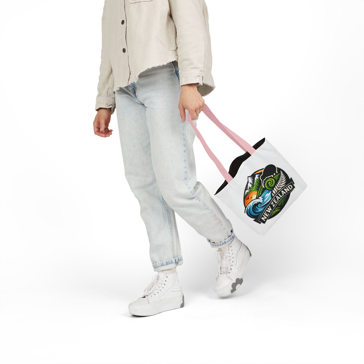 New Zealand Scenic Tote Bag — Kiwi, Mountains & Waves Canvas Tote