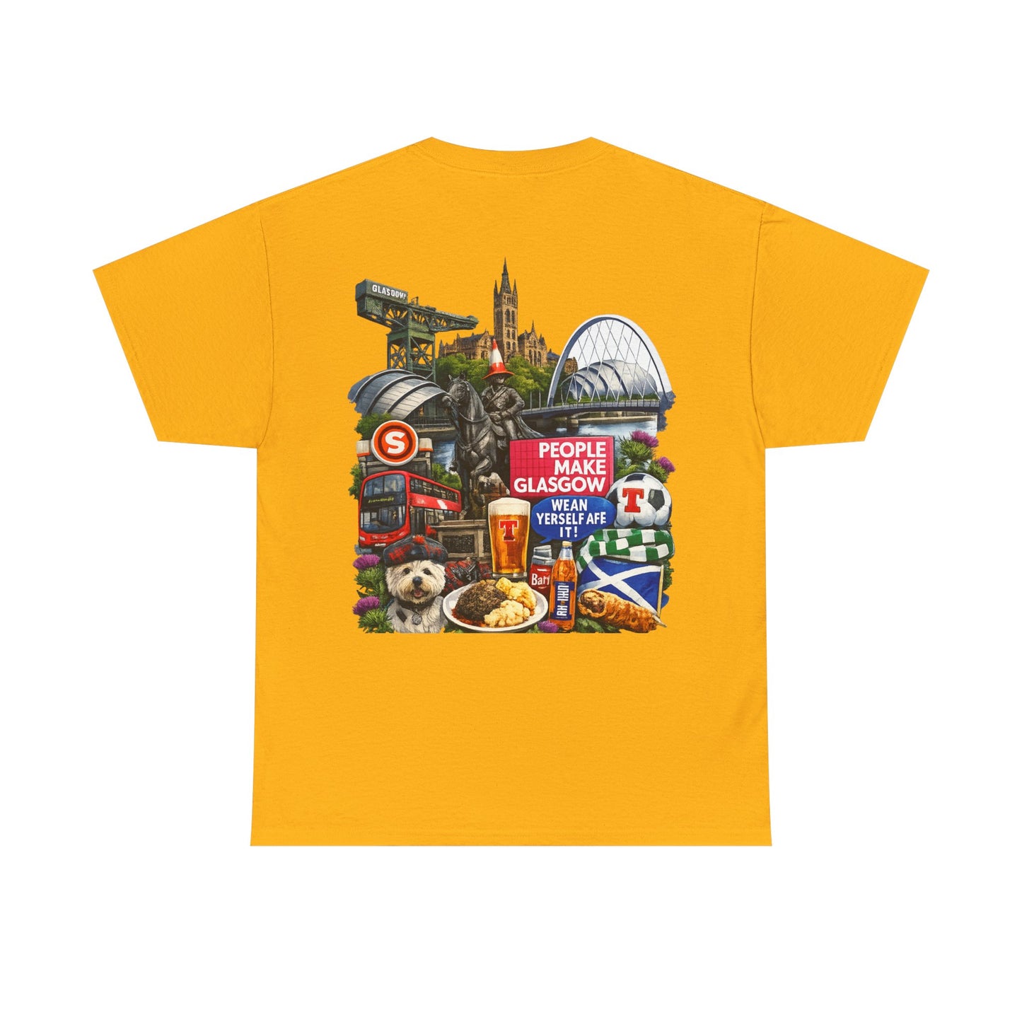Glasgow Collage T-Shirt — "People Make Glasgow" Scottish City Souvenir Tee