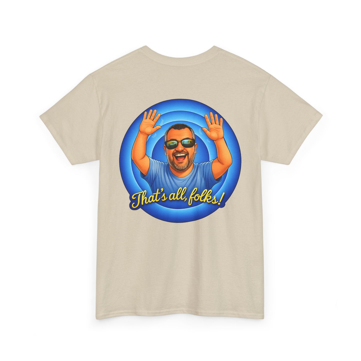 T-Shirt — "That's All, Folks!" Waving Portrait Graphic Tee