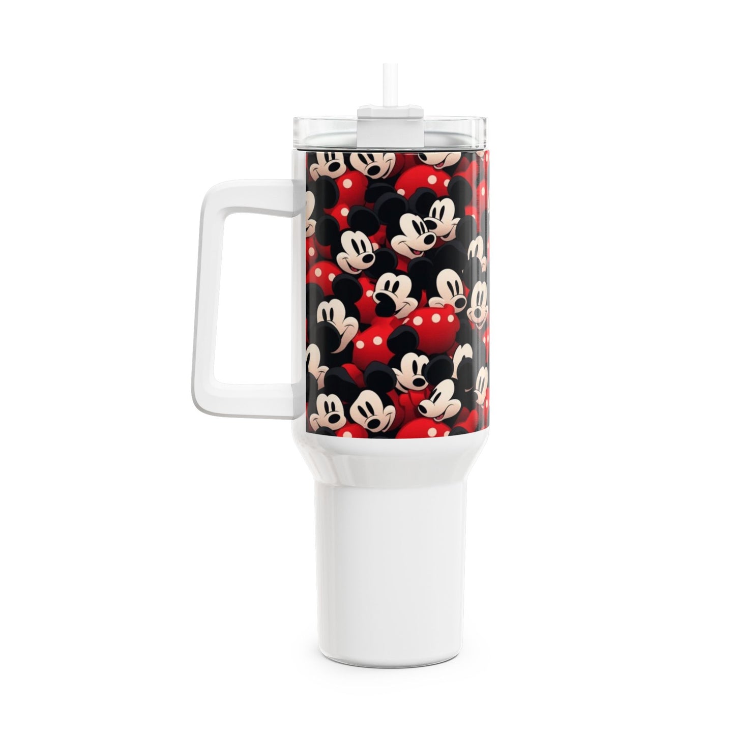 40oz Mickey Mouse Pattern Tumbler — Retro Cartoon Stainless Travel Cup