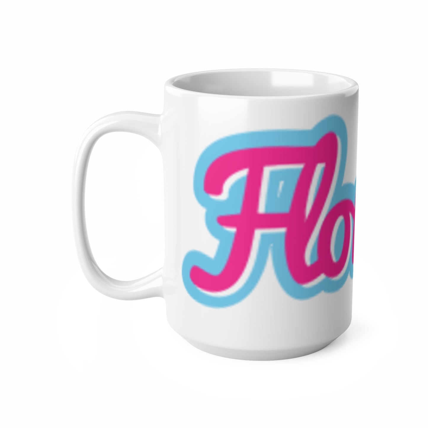 Florida Retro Script Ceramic Coffee Mug – Pink & Blue 11oz/15oz