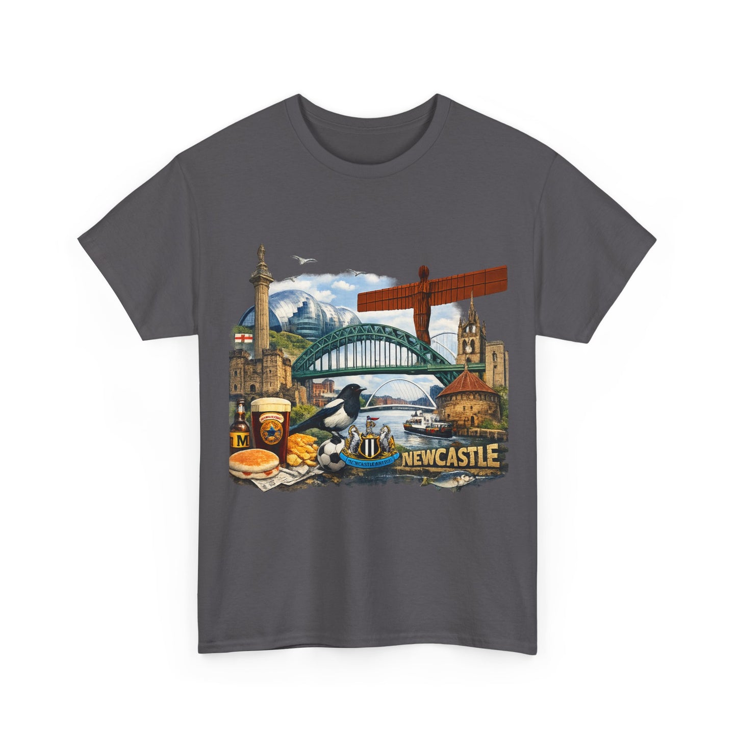 Newcastle Upon Tyne Landmark Tee — Vintage Cityscape T-Shirt