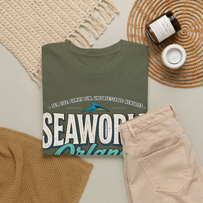 SeaWorld Orlando Graphic Tee — Retro Explore Inspire Connect Vacation Shirt